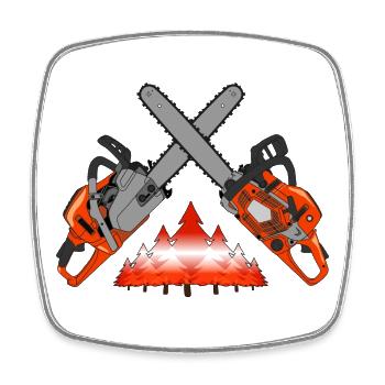 Chainsaw - Austria - Square fridge magnet - white - Front