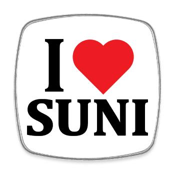 T-Shirt Ich liebe Suni T-Shirt Sardinien Geschenkidee - Viereckiger Kühlschrankmagnet - Weiß - Vorne