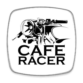 café racer icon custom bikes biker motorcycle icon - Square fridge magnet - white - Front