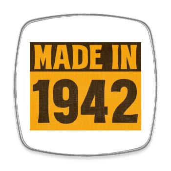 Chemise rétro fabriquée en 1942 - Magnet carré - blanc - Devant