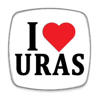 T-shirt J’adore Uras t-shirt Sardaigne idée cadeau - Magnet carré - blanc - Devant