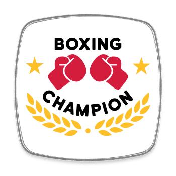 Boxing champion (boxing gloves, laurel wreath) - Square fridge magnet - white - Front