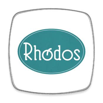 Rhodos Insel Retro Logo - Viereckiger Kühlschrankmagnet - Weiß - Vorne