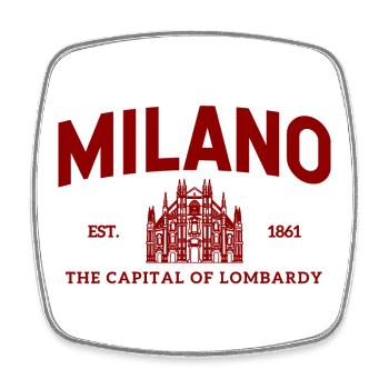 Milano Est. 1861 Cathedral Logo - Viereckiger Kühlschrankmagnet - Weiß - Vorne