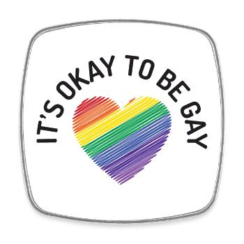 C’est normal d’être gay - Magnet carré - blanc - Devant