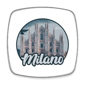 Milano Duomo Skyline - Square fridge magnet - white - Front