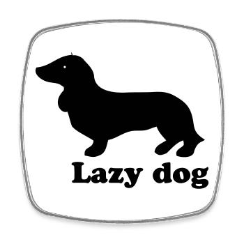 Lazy Dog - Viereckiger Kühlschrankmagnet - Weiß - Vorne