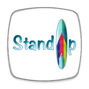 Stand up paddling lettering with paddle board - Square fridge magnet - white - Front