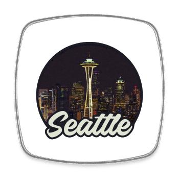 Paysage urbain de Seattle - Magnet carré - blanc - Devant