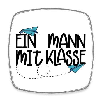 Ein Mann mit Klasse - (schwarz) - Viereckiger Kühlschrankmagnet - Weiß - Vorne