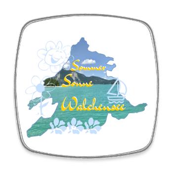 Summer Sun Walchensee - Square fridge magnet - white - Front