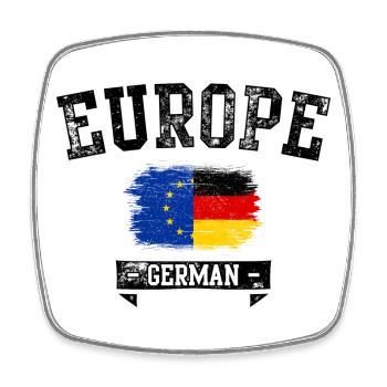 EU Deutschland Flagge Pinselmischung - Viereckiger Kühlschrankmagnet - Weiß - Vorne