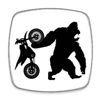 Dirt Bike - Viereckiger Kühlschrankmagnet - Weiß - Vorne
