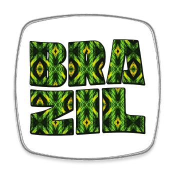 Brasil Kaleido Lettering - Square fridge magnet - white - Front