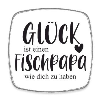 Fische Fischpapa Haustier Aquarium Geschenk - Viereckiger Kühlschrankmagnet - Weiß - Vorne