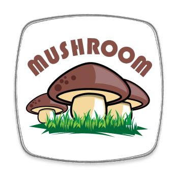 mushroom Pilze Pilz Comic Symbol Wiese Wald Grafik - Viereckiger Kühlschrankmagnet - Weiß - Vorne