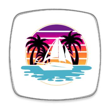 Sailing Sailor Sailboat - Square fridge magnet - white - Front