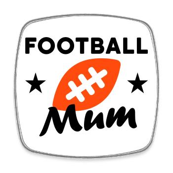 Football mum (stars, football) - Square fridge magnet - white - Front