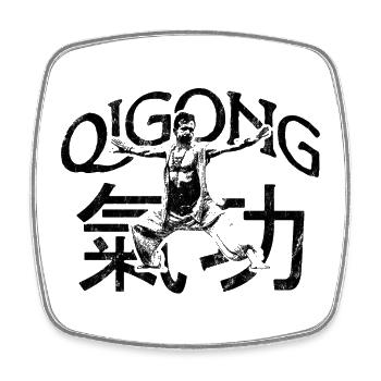 Qigong Energy Exercise Design - Square fridge magnet - white - Front