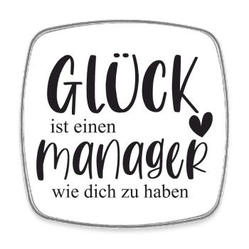 Fußball Manager Sport Fußballspieler Geschenk - Viereckiger Kühlschrankmagnet - Weiß - Vorne
