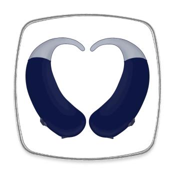 Heart and Hearing Aid - Square fridge magnet - white - Front