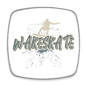 Wakeskate Wakeskating Wakeskater Wakeboard - Square fridge magnet - white - Front