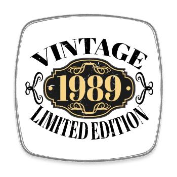 Jahrgang 1989 35. Geburtstag Männer Frauen, 35 Jahre alt - Viereckiger Kühlschrankmagnet - Weiß - Vorne