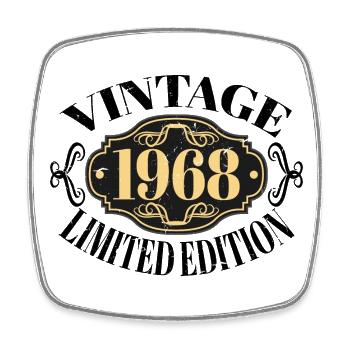 Vintage 1968 - 54 Years Old, 54th Birthday Gift - Square fridge magnet - white - Front