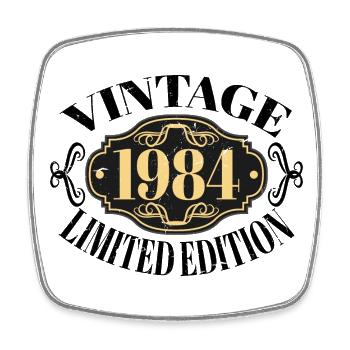 Vintage 1984 40e anniversaire hommes femmes 40 ans - Magnet carré - blanc - Devant