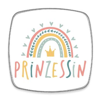 Prinzessin - Regenbogen - Viereckiger Kühlschrankmagnet - Weiß - Vorne