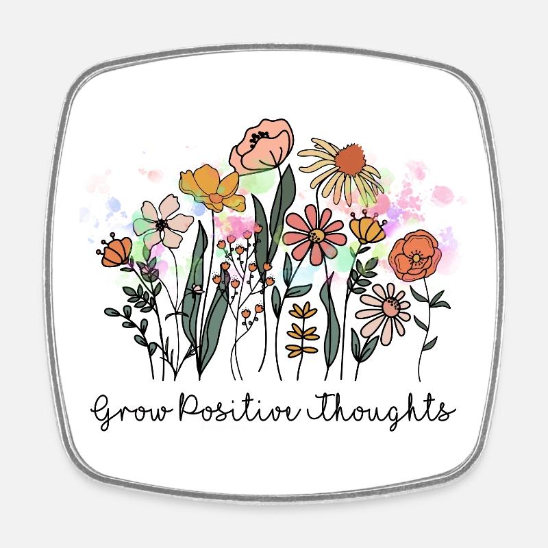 Développer des pensées positives - Magnet carré - blanc