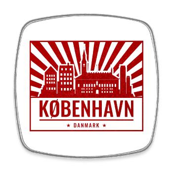 Copenhagen Skyline - Square fridge magnet - white - Front