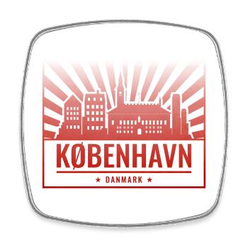 Kopenhagen Skyline im Sonnenuntergang - Viereckiger Kühlschrankmagnet - Weiß - Vorne