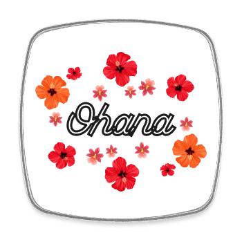 Ohana, signifie famille - Magnet carré - blanc - Devant