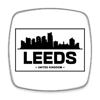 Leeds Skyline Vereinigtes Königreich - Viereckiger Kühlschrankmagnet - Weiß - Vorne