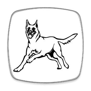 Malinois - Viereckiger Kühlschrankmagnet - Weiß - Vorne