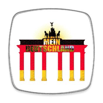 Germany Brandenburg Gate Black Red Gold - Square fridge magnet - white - Front