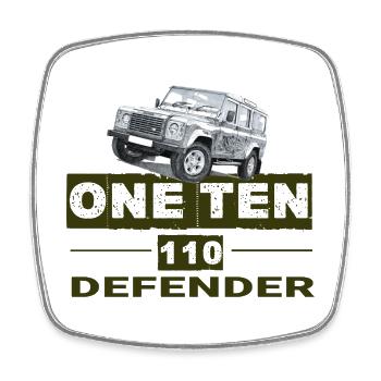 One Ten Defender 110 - Magnet carré - blanc - Devant