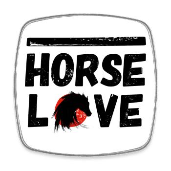 cheval poney cheval amour équitation noir beauté fille LOL - Magnet carré - blanc - Devant