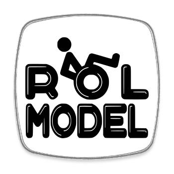 Every wheelchair user is a role model # - Square fridge magnet - white - Front