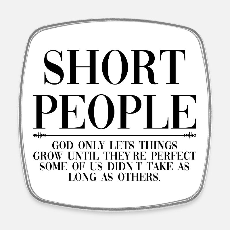 Short people - Square fridge magnet - white
