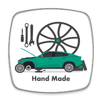 Car mechanic - Square fridge magnet - white - Front