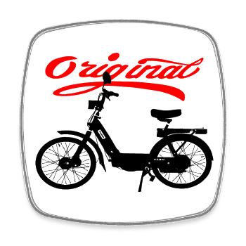 Cyclomoteur culte Ciao Italie - Magnet carré - blanc - Devant