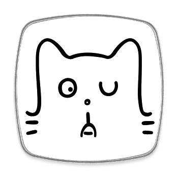 Katze - Viereckiger Kühlschrankmagnet - Weiß - Vorne