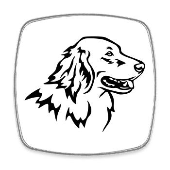 Hovawart Head - Square fridge magnet - white - Front