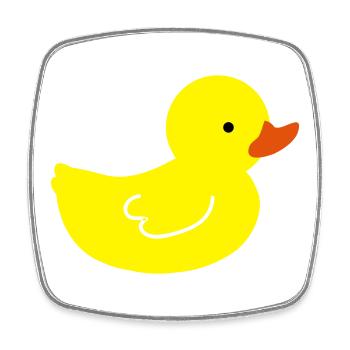 Cheerful Rubber Duck: A Touch of Yellow - Square fridge magnet - white - Front