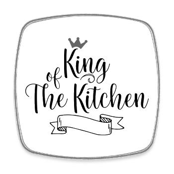 King of the Kitchen - Viereckiger Kühlschrankmagnet - Weiß - Vorne