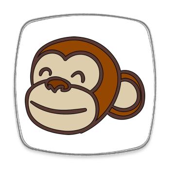 Monkey Head - Square fridge magnet - white - Front
