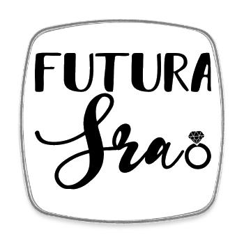 Futura Sra. Engagement Party Bridal Shower Wedding - Square fridge magnet - white - Front