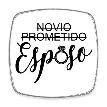 Novio Prometido Esposo Husband Groom Wedding Gift - Square fridge magnet - white - Front